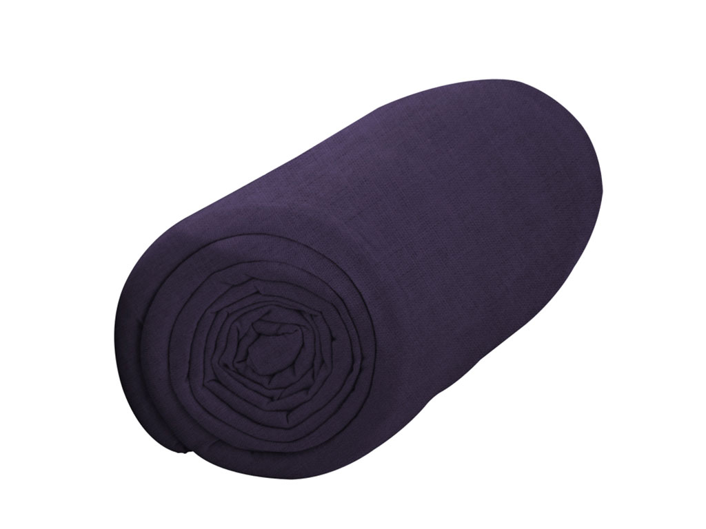Drap housse 100 coton 57 fils coloris deep purple 160x200